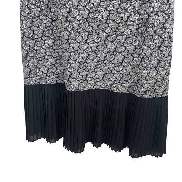 Michael Kors Sleeveless Pleated Hem Dress XS Black & White Career Capsule - Picture 2 of 10